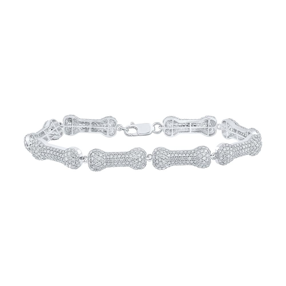 10kt White Gold Diamond Dog Bone Bracelet N583706