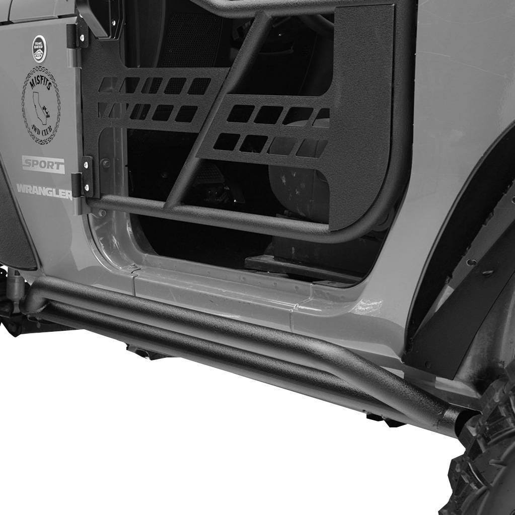 Textured Black Rock Guards for Jeep Wrangler JK 2 Door D6824